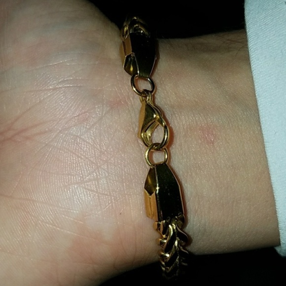 NEW! Men's "18k Gold" Chain Link Bracelet - Picture 4 of 5